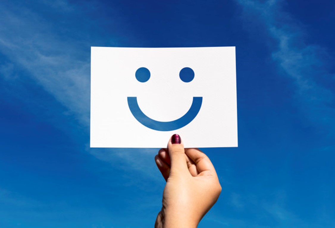 Happines cheerful perforated paper smiley face