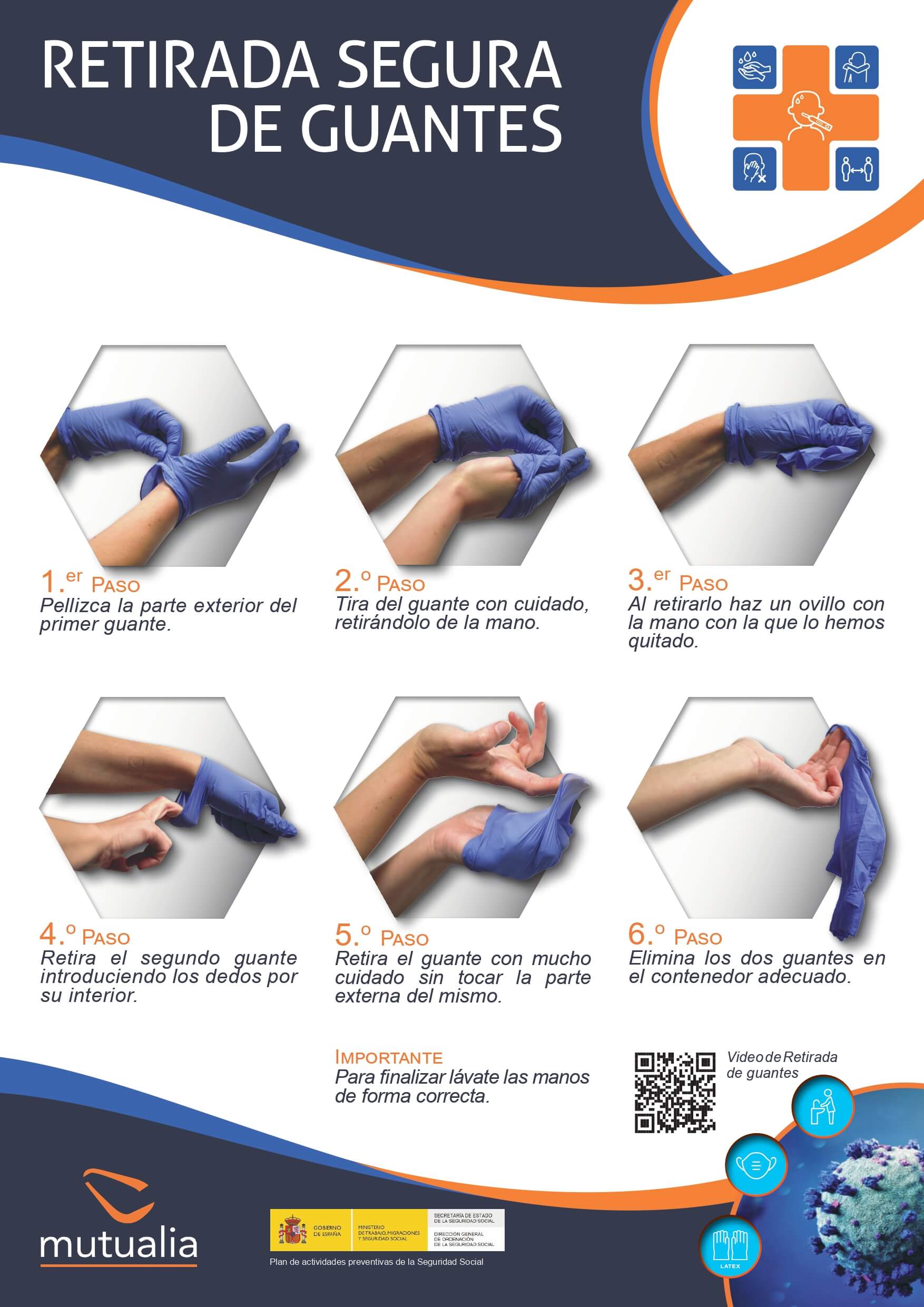 Cartel uso seguro de guantes