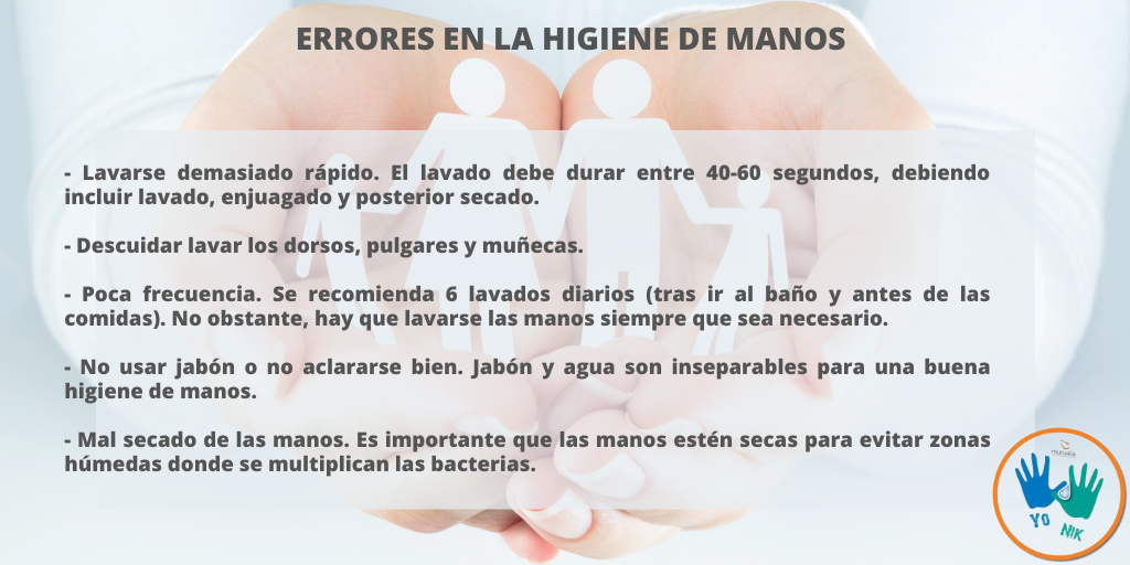 errores en la higiene de manos